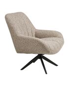 Fauteuil Grandola Lounge pivotant gris pieds noirs HN1086 - 84x81x93 cm