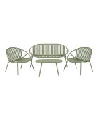 Ensemble de salon Saly polypropylène/acier vert - 80/69/131x45/795/67x45/74/775 cm