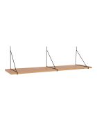 Chiba wandplank essenfineer zwart staalstructuur - 29x120x31 cm