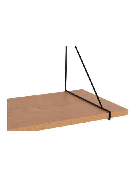 Chiba wandplank essenfineer zwart staalstructuur - 29x120x31 cm