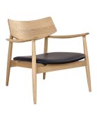 Fauteuil Olvera lounge coussin chêne/PU naturel/noir - 68x68x72 cm