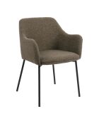 2 sillas de comedor Melilla con patas rizadas de color marrón negro HN1064 - 56x57x795 cm