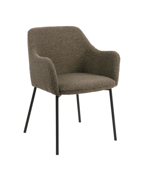 2 sillas de comedor Melilla con patas rizadas de color marrón negro HN1064 - 56x57x795 cm