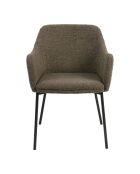 2 sillas de comedor Melilla con patas rizadas de color marrón negro HN1064 - 56x57x795 cm