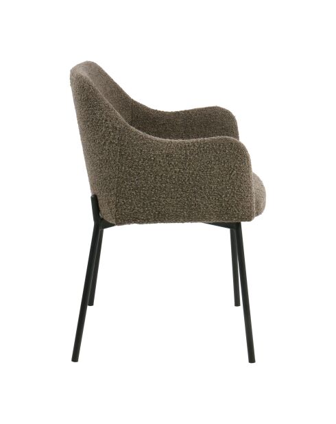 2 sillas de comedor Melilla con patas rizadas de color marrón negro HN1064 - 56x57x795 cm