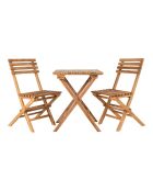 Cuenca Kaffeeset mit 2 Stühlen und 1 Tisch aus natürlichem Teakholz - 60/46x60/50x75/89 cm