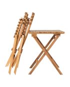 Cuenca Kaffeeset mit 2 Stühlen und 1 Tisch aus natürlichem Teakholz - 60/46x60/50x75/89 cm