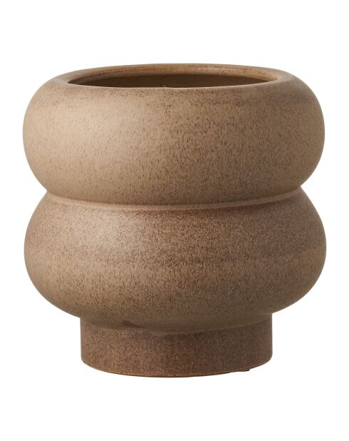 Pot de fleurs en céramique marron - 19x19x175 cm