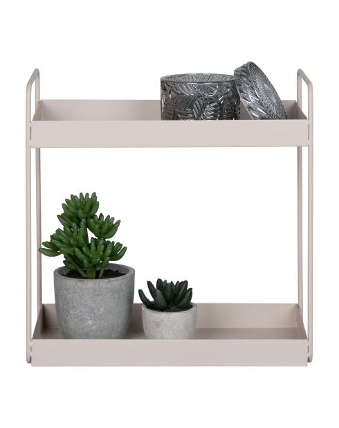 Ripiano doppio Rabo su supporto in acciaio e 2 ripiani - 15x30x31 cm