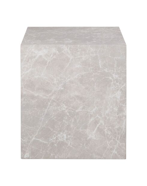 Mesita auxiliar Praga con aspecto de mármol beige - 40x40x45 cm