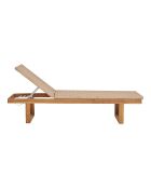 Chaise longue Derby teck/polyrotin naturel - 190x65x38 cm