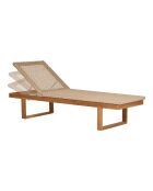 Chaise longue Derby teck/polyrotin naturel - 190x65x38 cm