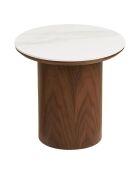 Piano del tavolino Noli in ceramica/frassino impiallacciato bianco/marrone scuro - 40x40x38 cm