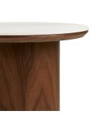 Piano del tavolino Noli in ceramica/frassino impiallacciato bianco/marrone scuro - 40x40x38 cm