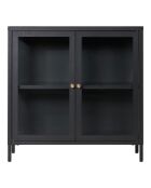 Dalby Schrankschrank 2 Glastüren aus schwarzem Stahl - 35x80x80 cm