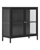Dalby Schrankschrank 2 Glastüren aus schwarzem Stahl - 35x80x80 cm
