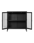 Dalby Schrankschrank 2 Glastüren aus schwarzem Stahl - 35x80x80 cm
