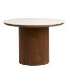 Piano del tavolino Noli in ceramica/frassino impiallacciato bianco/marrone scuro - 60x60x42 cm