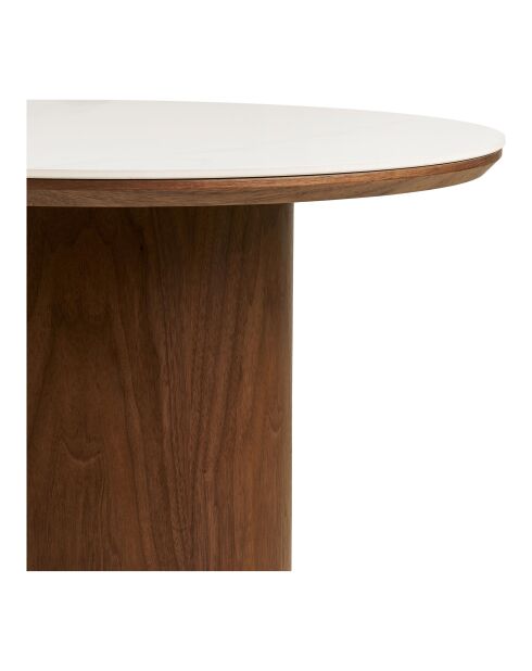 Piano del tavolino Noli in ceramica/frassino impiallacciato bianco/marrone scuro - 60x60x42 cm