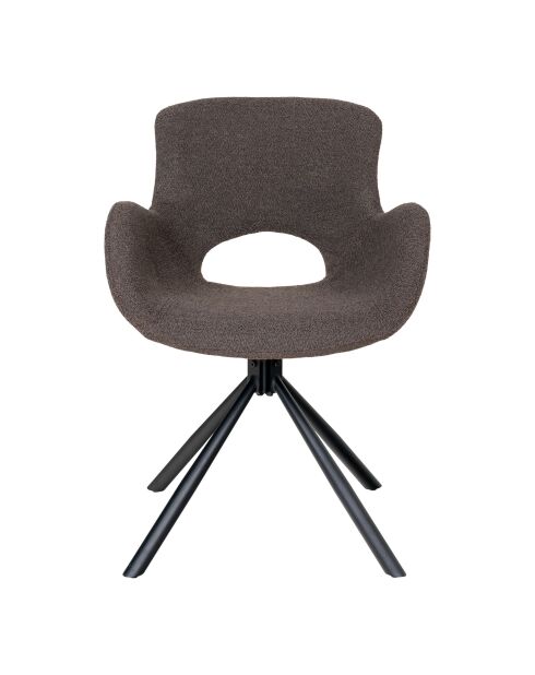 2 sillas de comedor giratorias y rizadas Amorim color hongo HN1274 - 58x59x8250 cm