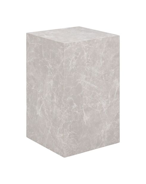 Mesita auxiliar Praga con aspecto de mármol beige - 30x30x50 cm