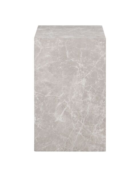 Mesita auxiliar Praga con aspecto de mármol beige - 30x30x50 cm
