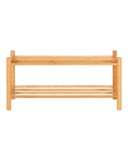 Étagère à chaussures Manaus en bambou naturel - 27x70x33 cm