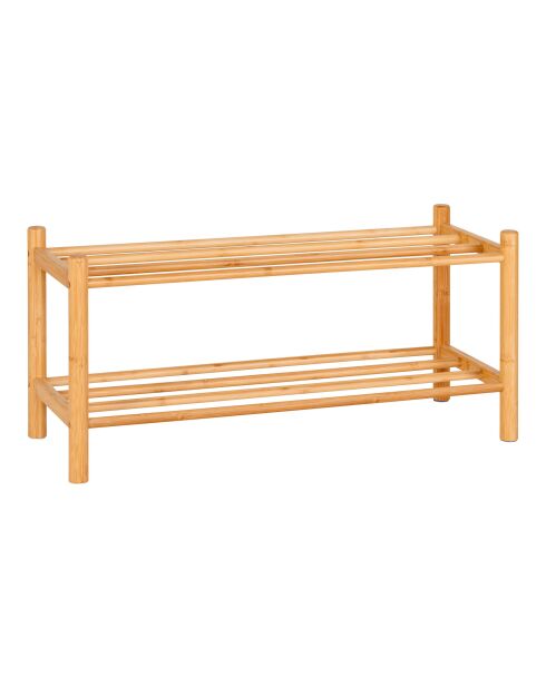 Étagère à chaussures Manaus en bambou naturel - 27x70x33 cm