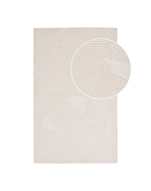 Handgetufteter elfenbeinfarbener Teppich aus Pune, 300 x 200 x cm
