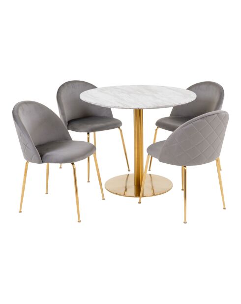 Ensemble de salle à manger Bolzano et Genève Table et 4 chaises - 52/90x51/90x75/78 cm