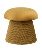 Puf Hampton de terciopelo ocre - 39x39x42 cm
