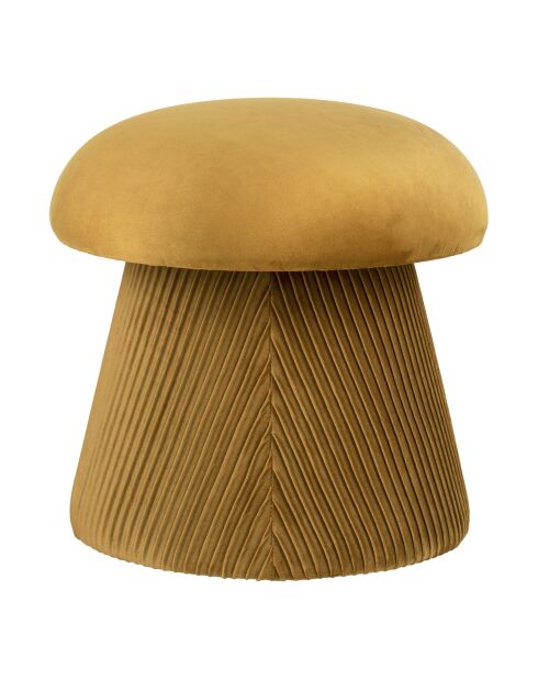 Hampton Pouf velvet ocher - 39x39x42 cm