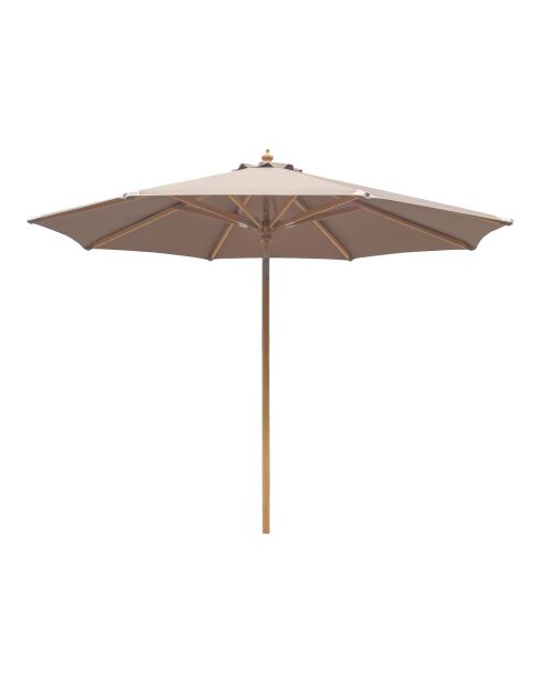Parasol Austin inclinable mât en bois sable - 300x300x265 cm