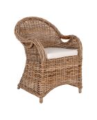 Larisa Esszimmerstuhl mit grauem Kuburattankissen - 56x64x88 cm