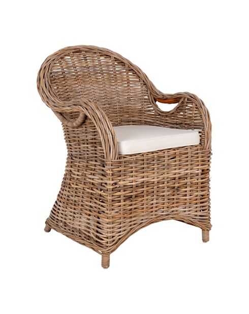 Larisa Esszimmerstuhl mit grauem Kuburattankissen - 56x64x88 cm