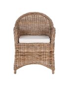 Larisa Esszimmerstuhl mit grauem Kuburattankissen - 56x64x88 cm