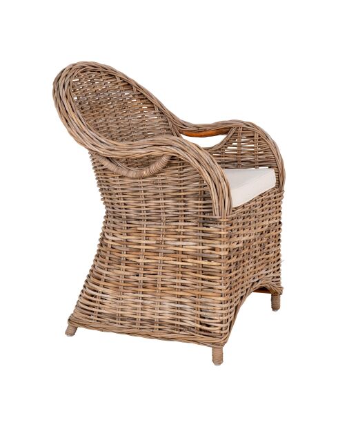 Larisa Esszimmerstuhl mit grauem Kuburattankissen - 56x64x88 cm