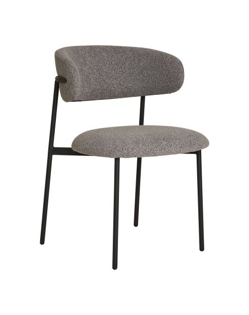 2 sillas de comedor Mira con patas rizadas de color gris claro negro HN1268 - 59x55x795 cm