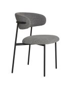 2 sillas de comedor Mira con patas rizadas de color gris claro negro HN1268 - 59x55x795 cm