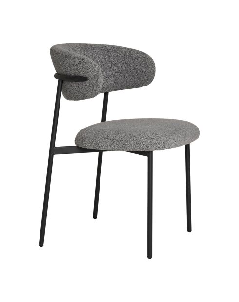 2 sillas de comedor Mira con patas rizadas de color gris claro negro HN1268 - 59x55x795 cm