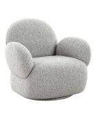 Fauteuil pivotant Messina bouclé gris clair HN1253 - 87x85x81 cm