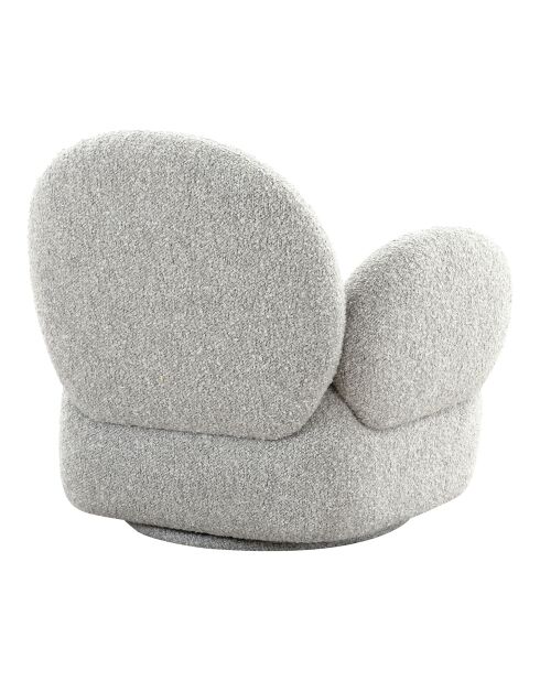 Fauteuil pivotant Messina bouclé gris clair HN1253 - 87x85x81 cm