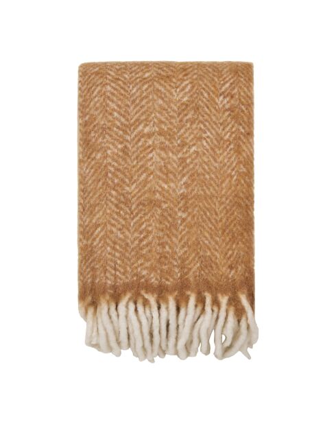 Carmel Plaid Wollmischung beige - 170x130x cm