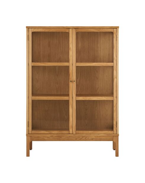 Armadio Zamora 2 ante in vetro 2 ripiani in rovere/impiallacciato rovere/vetro temperato naturale - 90x40x126 cm