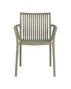 4 Tulsa Gartenstühle aus grünem stapelbarem Polypropylen — 595x565x825 cm