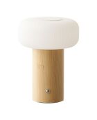 Stafford wiederaufladbare Tischlampe Bambus/Metall/natürlicher Kunststoff/weiß - 135x135x18 cm