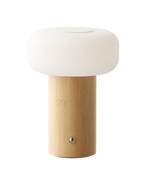 Stafford wiederaufladbare Tischlampe Bambus/Metall/natürlicher Kunststoff/weiß - 135x135x18 cm