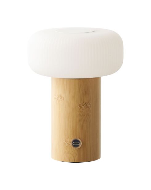 Stafford wiederaufladbare Tischlampe Bambus/Metall/natürlicher Kunststoff/weiß - 135x135x18 cm