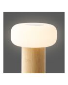 Stafford wiederaufladbare Tischlampe Bambus/Metall/natürlicher Kunststoff/weiß - 135x135x18 cm