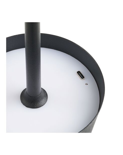 Lámpara de mesa recargable Bradford de metal negro - 10x10x37 cm